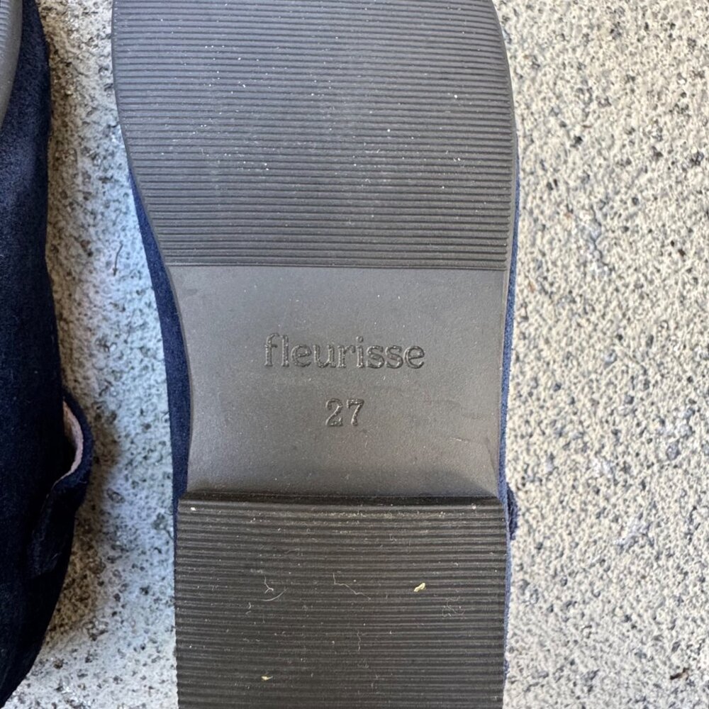 FLEURISSE Josephine T-Bar Shoes Girls 27 Navy Blue Suede Mary Janes Dress Shoe - Picture 10 of 10